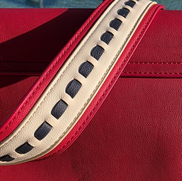 Valentino By Mario Valentino Red Crossbody Bag With Braided Trim - Picture 9 of 15